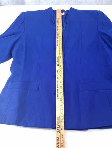 Kasper ASL Rock Anzug Damen Größe 10 Blau 2-teilig Samtakzent Knöpfe & Ärmel - Bild 16 von 23