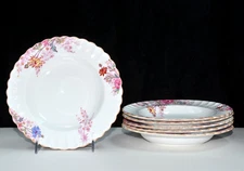 Spode Copeland Chelsea Garden * 6 SOUP BOWLS * 8" R9781 Floral Rimmed EXC!