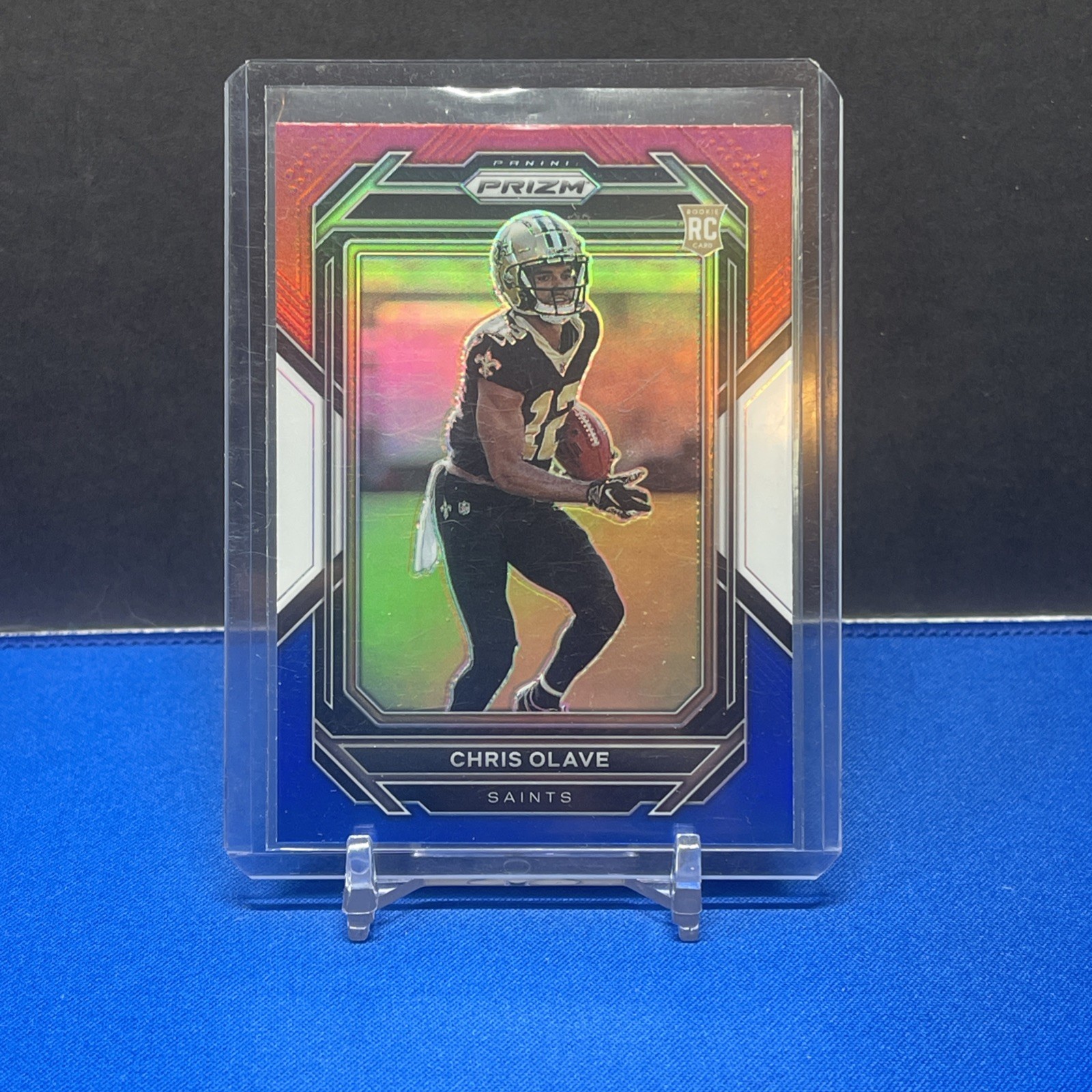 Chris Olave 2022 Prizm Football Red White Blue Prizm Rookie Card RC #310 Saints