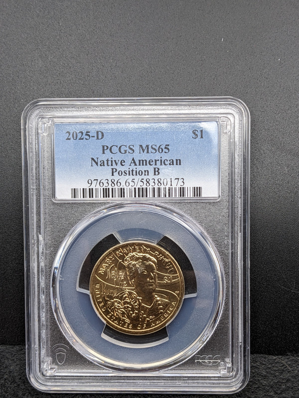 2025-P Native American Dollar PCGS MS65 Mary Kawena Pukui Position B