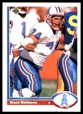 Bruce Matthews 1991 Upper Deck #295 Houston Oilers NFL READ FREE SHIPPING