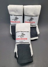 3 Packs of 3 (9 pairs) Winchester Sockwear Thermal Pack Size 10-13 Made in USA