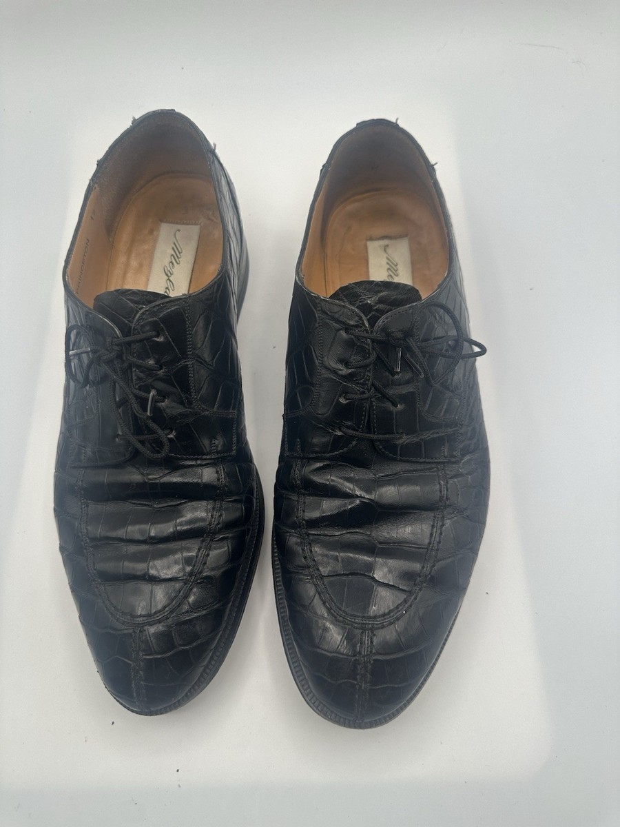 Mezlan Mens unique design lace up black shoes size 8.5 M Mezlan Mens Black Lace-up Oxford Leather Dress Shoes – The  main image 2