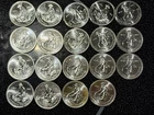 Stack Of 19  1982 1 oz Silver Round - Engelhard Prospector ("E" Logo Reverse)