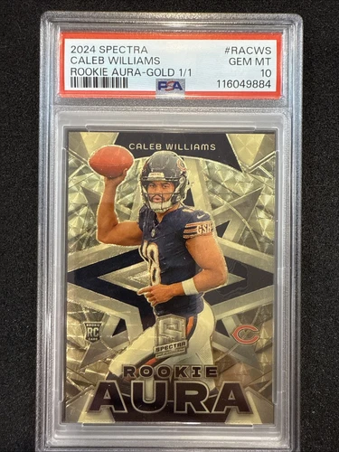 2024 Spectra Caleb Williams Rookie Aura Gold Vinyl 1/1 One Of One PSA 10 RC