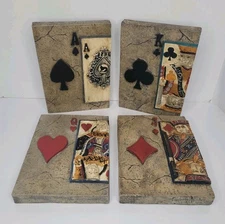 Orion’s Resin Carved Wall Art Plaque Playing Face Cards King Queen Jack Ace Vtg 