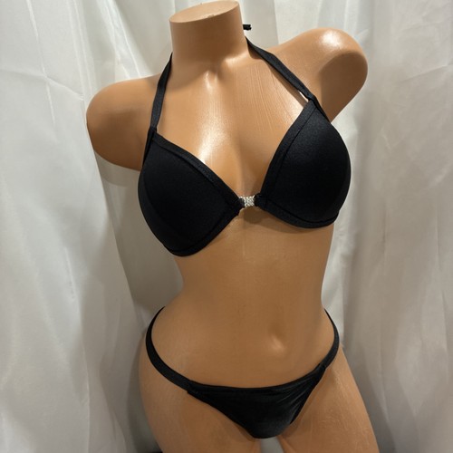 Npc COMPETITION Bikini 34C Med Black Bottom POSING SUIT New Never Worn