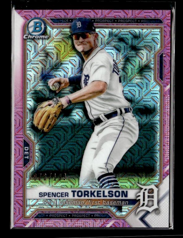 2021 Bowman Chrome #BCP-187 Spencer Torkelson Mojo Refractor Pink #/199 Tigers