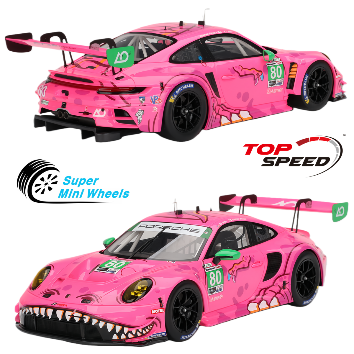 Top Speed 1:18 Porsche 911 GT3 R #80 AO Racing 2023 IMSA Michelin