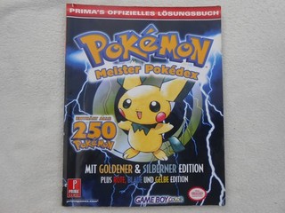 Pokemon Meister Pokedex Goldener u. Silberner Edition Prima s Lösungsbuch