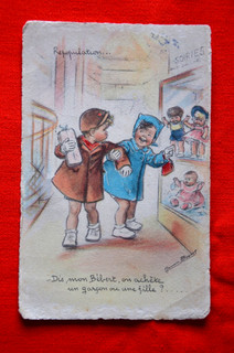 Germaine Bouret illustrateur CPA 1940 repopulation un garçon ou une fille