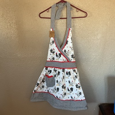 Kitchen Hostess Apron Rooster/Hen/Compass With Tags Kay Dee Designs