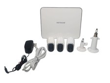 Lot of 3 Netgear Arlo VMC3030 Wireless Security Cameras VMB3000 Base Station