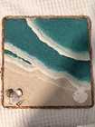 Beach Wall Decor Coastal Wall Art Handmade Ocean Sand Seashell Canvas Decor — photo 1