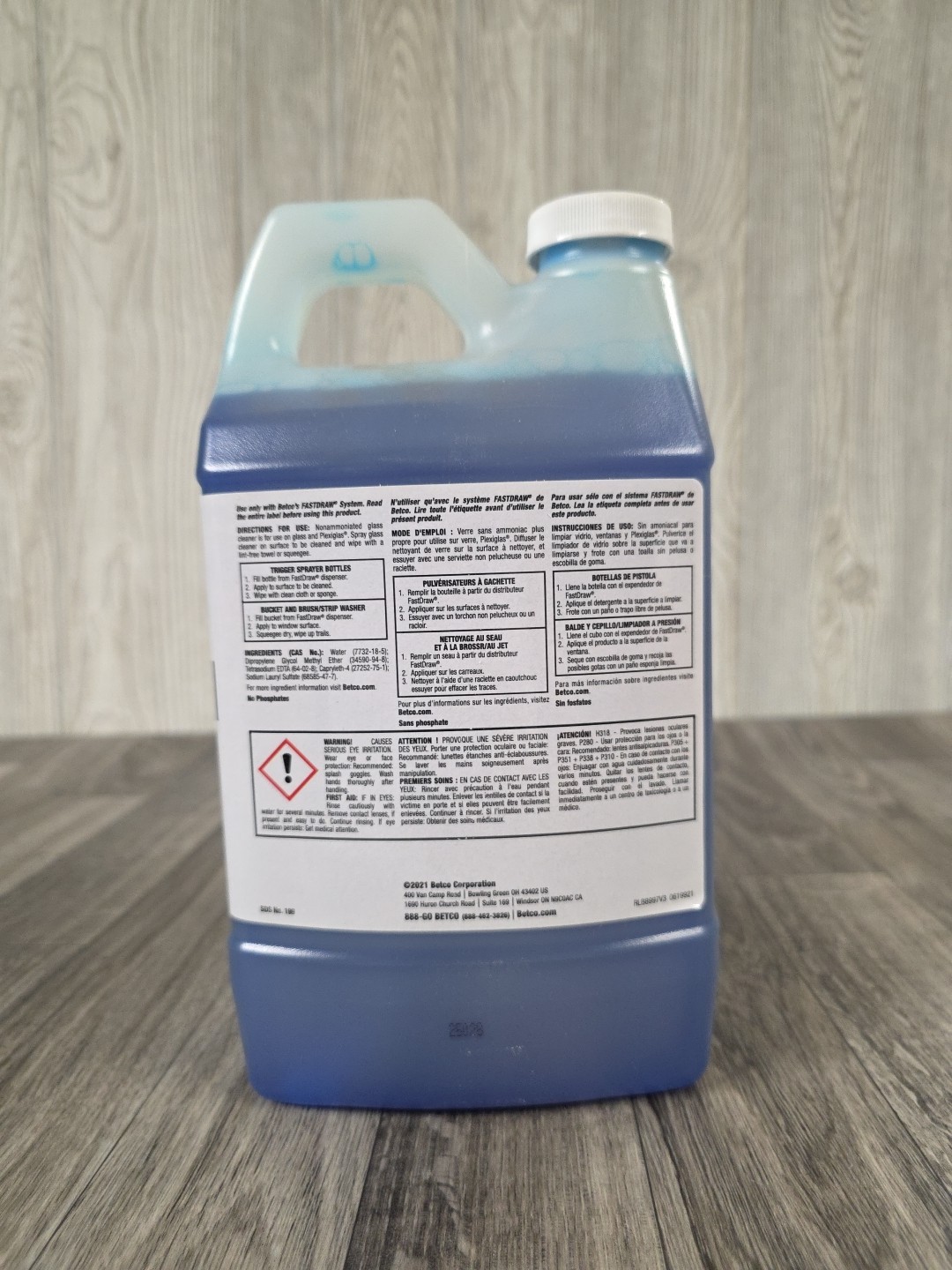BETCO 199 Fastdraw 5 Clear Image Non-Ammoniated Concentrated Glass Cleaner 2 L