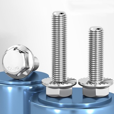 A2 STAINLESS STEEL M4 M5 M6 M8~ M12 FLANGED HEXAGON HEAD BOLTS FLANGE HEX SCREWS