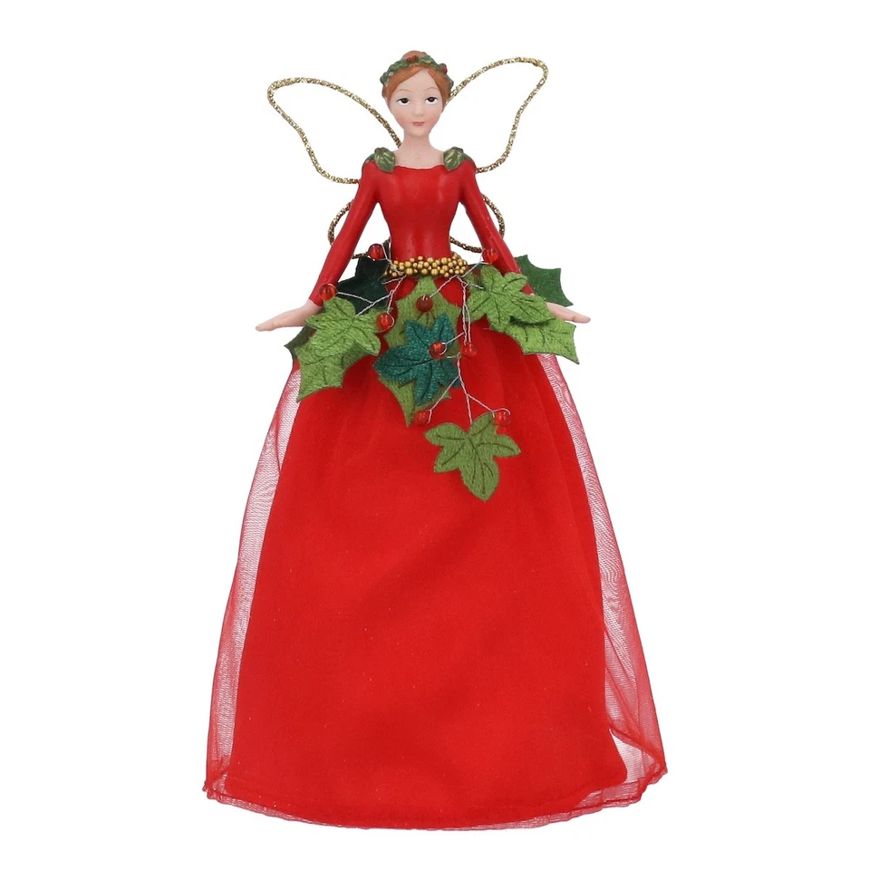 Gisela Graham Holly and Ivy Design Fairy Christmas Tree Topper Traditional Decor