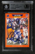 Chris Doleman Signed 1989 Pro Set Minnesota Vikings Card Beckett