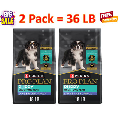 36 LB/ 2 Pack -Purina Pro Plan Development Puppy Dry Dog Food - Lamb & Rice