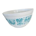 Vintage Pyrex 402 1 1/2 Qt Turquoise Amish Butterprint Mixing Bowl Mid Century