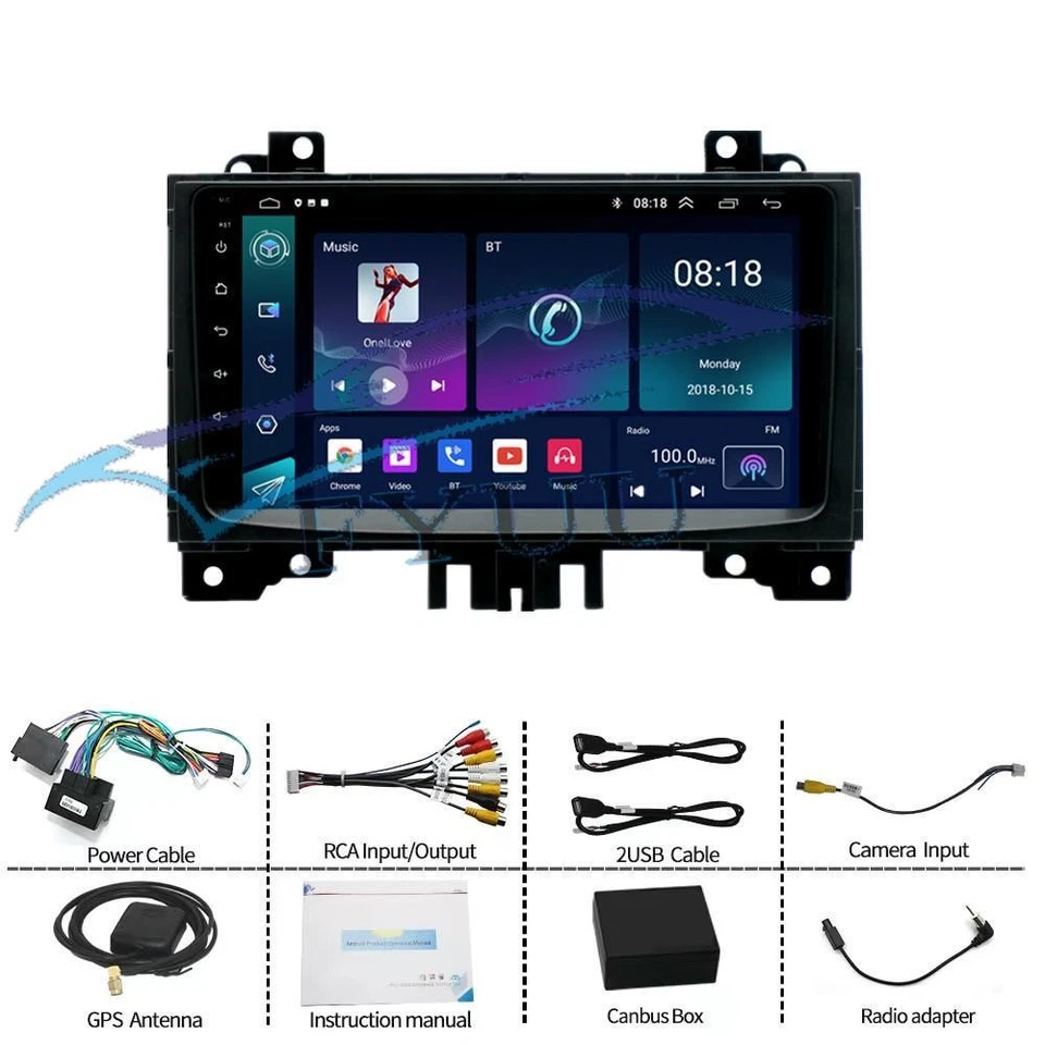 Rádio estéreo veicular GPS Android 12 1GB+16GB para Mercedes-Benz Sprinter 2006-17 9"" - Imagem 4 de 4