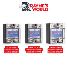 10A-200A Solid State Relay SSR - 1 Phase - DD (DC-DC) | DA (DC-AC) | AA (AC-AC)