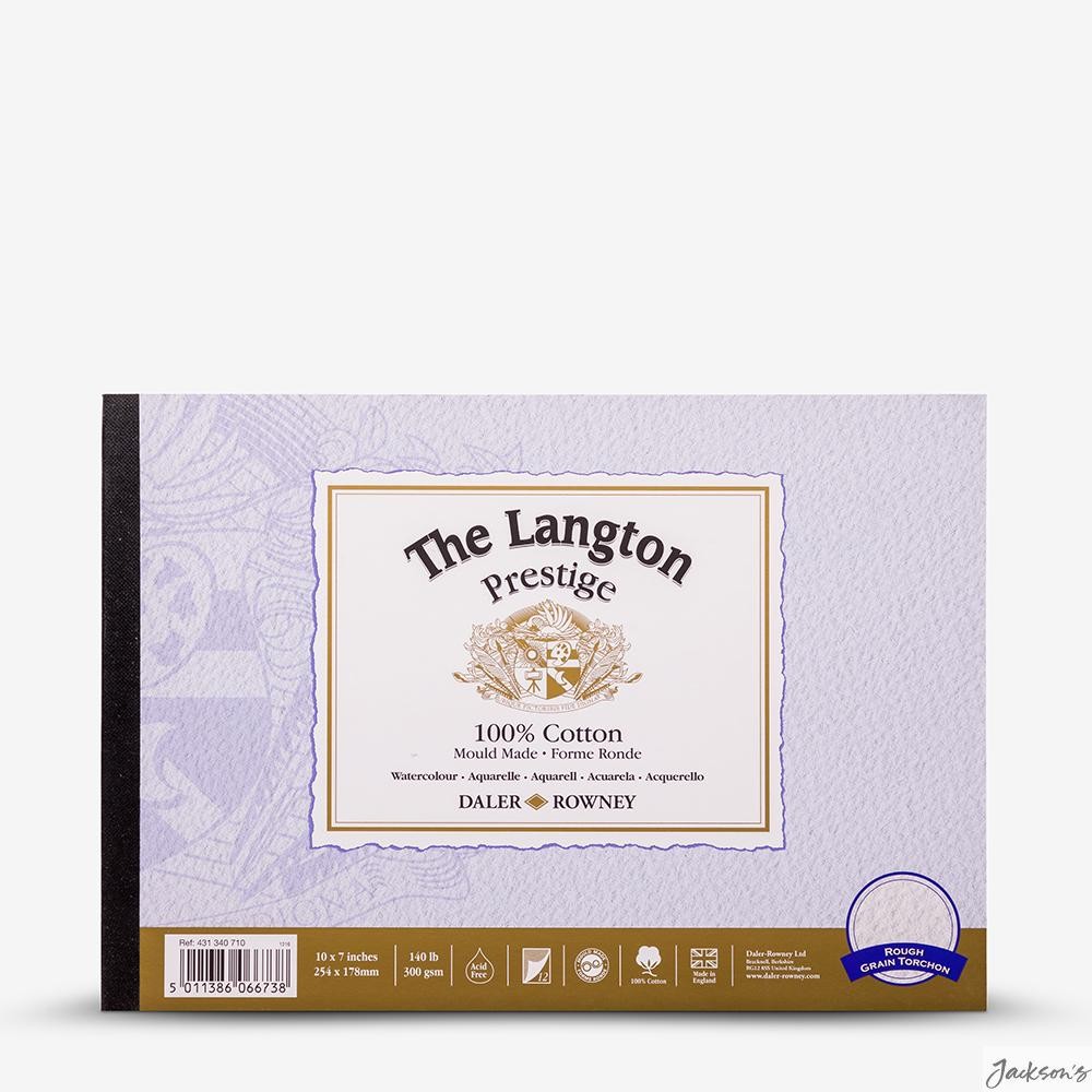 Daler-Rowney Langton Prestige Watercolour Paper Pad Cotton 7x10in Rough 300gsm