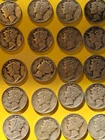 Lot of 50 Silver Mercury Dimes  1916 - 1944 ...Free Abalone Ring