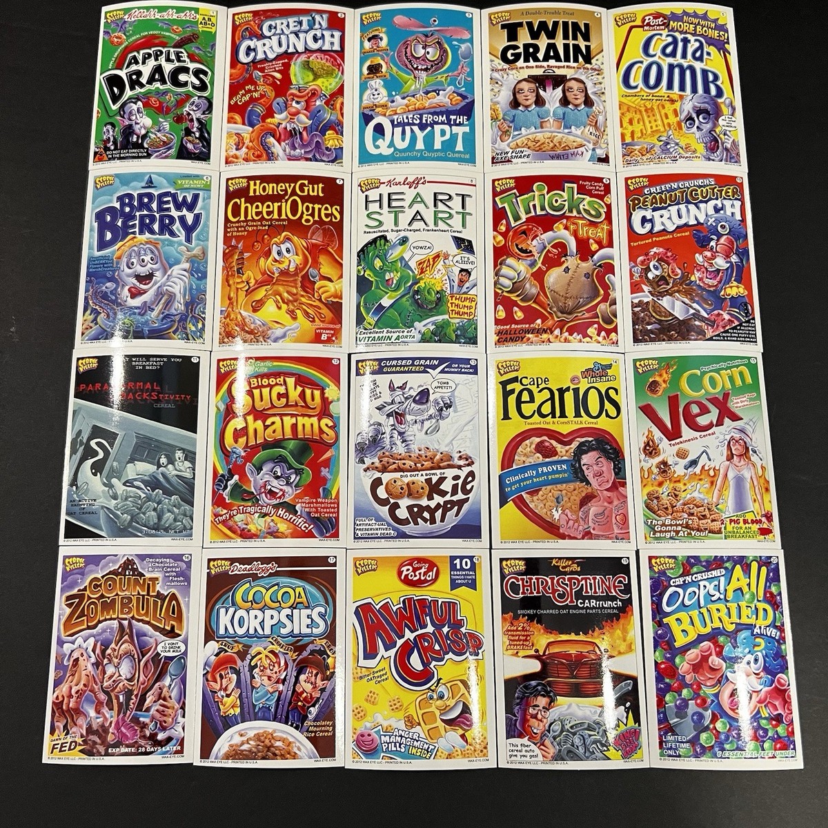 2012 CEREAL KILLERS 2ND SERIES LIKE WACKY PACKAGES COMPLETE 55