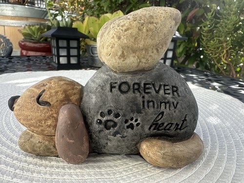 Forever In My Heart Keepsake Angel Dog Puppy Memorial Rock Grave Marker