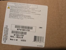 Whirlpool W10311757 OEM Refrigerator Rail Mullion Flipper