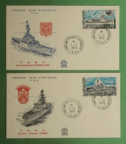DR WHO 1979 FRENCH ANTARCTIC FSAT 2 FDC NAVY SHIP CACHET w29816