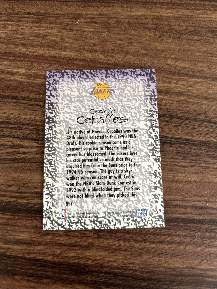 Tarjeta de mina de oro Cedric Ceballos 1994-95 NBA Hoops Baloncesto #440 Foto 2 de 2