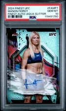 2024 TOPPS FINEST UFC FINEST AUTOGRAPHS FAMFT MANON FIOROT AQUA GLITTER PSA 10