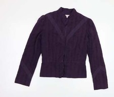 Matthew Williamson Womens Purple Jacket Blazer Size 10 Hook & Eye