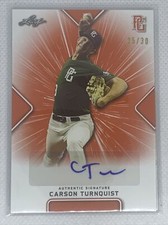 2021 LEAF PERFECT GAME CARSON TURNQUIST ORANGE PAPER AUTO # 25/30