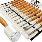 Wood Carving Kit, Wood Carving Tools Set of 12 Chisels and Wood Mallet with