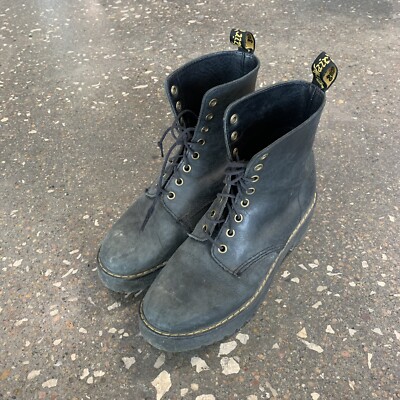 Dr. Martens Women\'s Black Shriver Hi Fashion Boot Size 8 Dr. Martens Shriver Hi Womens Black Leather 8-Eye Platform  main image 2