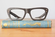 Vintage eyeglasses 1960s Made In Italy Faux Wood Textured tone