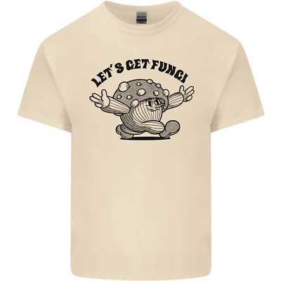 Lets Get Fungi Magic Mushrooms LSD Mens Cotton T-Shirt Tee Top