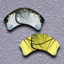 US Silver Golden Replacement Lens For-Oakley Flak Jacket XLJ Polarized