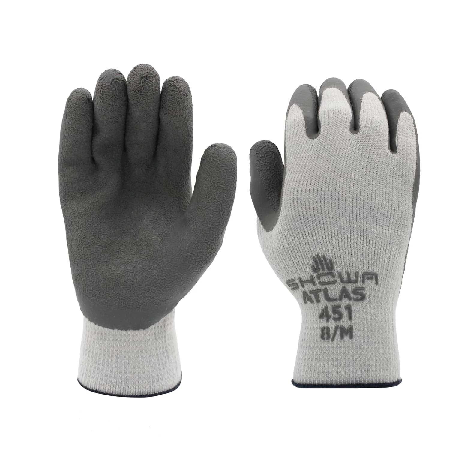 Atlas 451 Insulated Winter Work Gloves, Natural Rubber, Small (12 Pair)