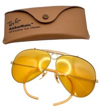 RARE VINTAGE Original RAY BAN OUTDOORSMAN GOLD KALICHROME SUNGLASSES 1970S US BL