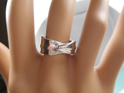 Tiffany & Co Leaf Ring Wide Band Sterling Silver Sz 6.5 Rare Tiffany & Co Leaf Ring Wide Band Sterling Silver Sz 6.5 Rare