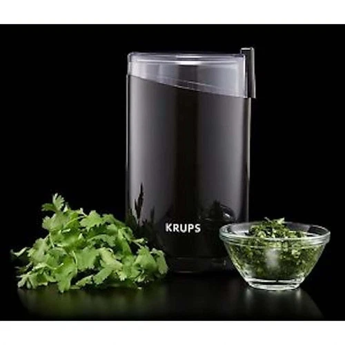 Fast Touch Electric Coffee and Spice Grinder With Stainless Steel Blades, Black
