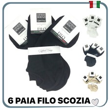 6 Calze Fantasmini Cotone FILO di SCOZIA Calzini Fantasmino Uomo Donna sportivi
