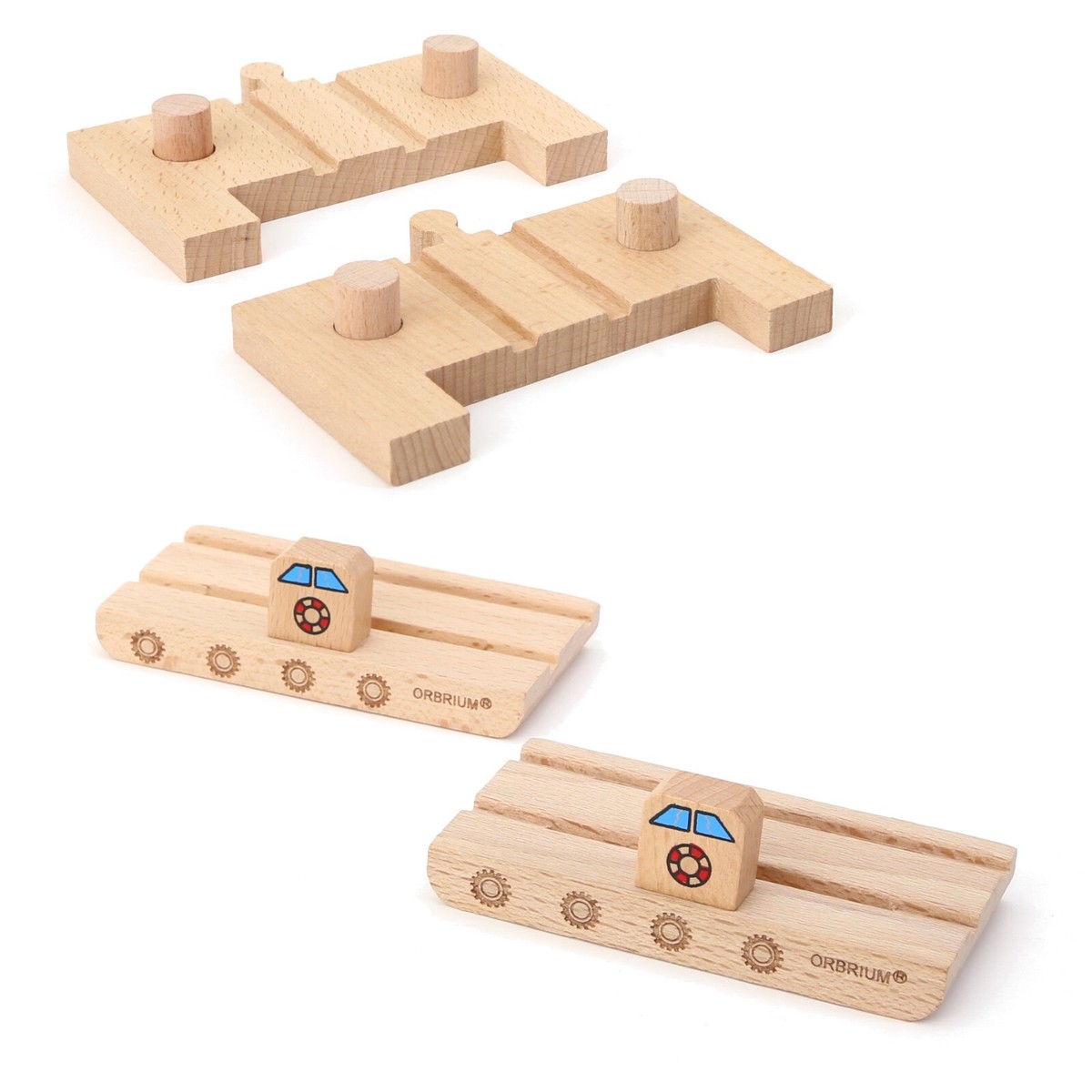 Incrocio Rialzato Per Treni In Legno Stampato In 3D, Compatibile Con BRIO, IKEA, Thomas, Playtive, 97x97x14 Mm - 5