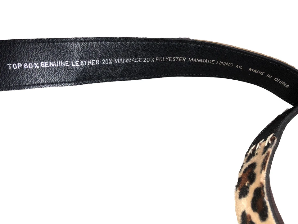 Cinturón para mujer M/L retazos gamuza/pelo de pantorrilla/cuero vegano estampado de leopardo Foto 4 de 4