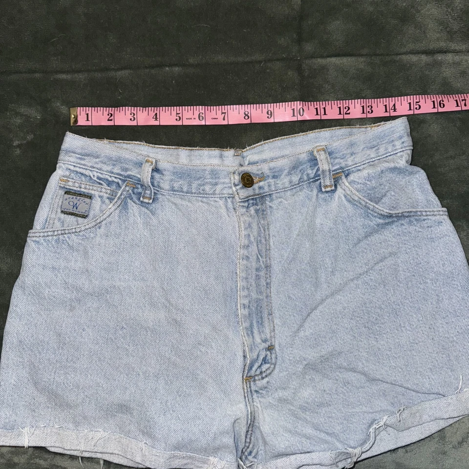 Pantalones Cortos Wrangler Mamá Niña 14 Azul Denim 100% Algodón 5 Bolsillos Plegables Tiro Alto Foto 4 de 4