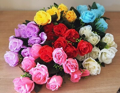 Künstlicher Rosenstrauß Seidenblumen 7 Blütenkopf Garten Floral Fake Hochzeit 